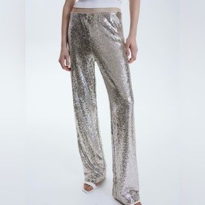 H&M Silver Sequined Pants